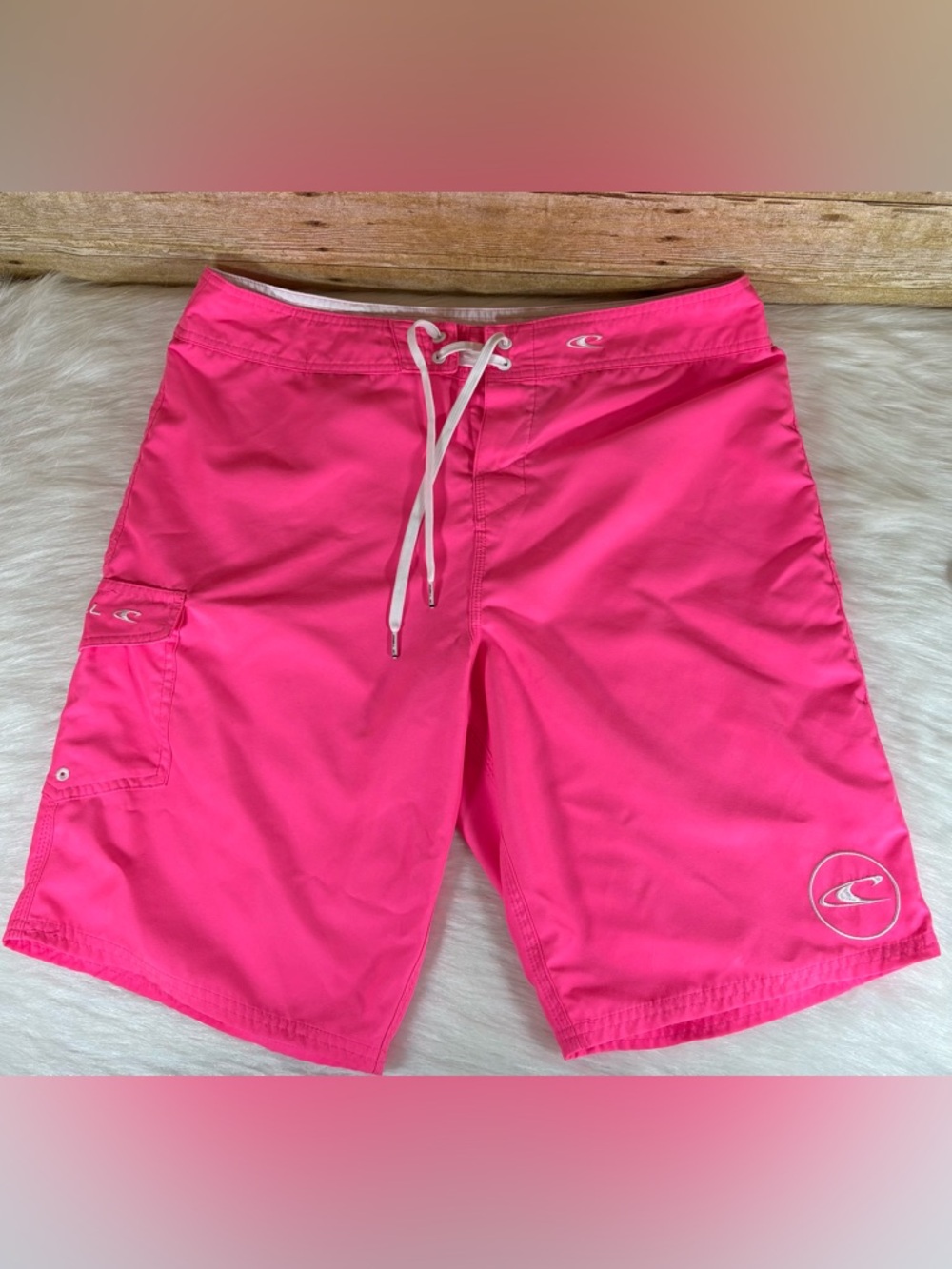 O'Neill Board Shorts Mens 34 Neon Pink Swim Quick Dry Surf Polyester